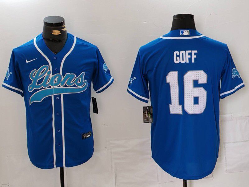 Men Detroit Lions #16 Goff Blue Second generation joint name 2024 Nike Limited NFL Jersey style 815->detroit lions->NFL Jersey